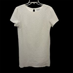 Lida Kate Women's White Shift Dress‎ Size S Knee Length Casual